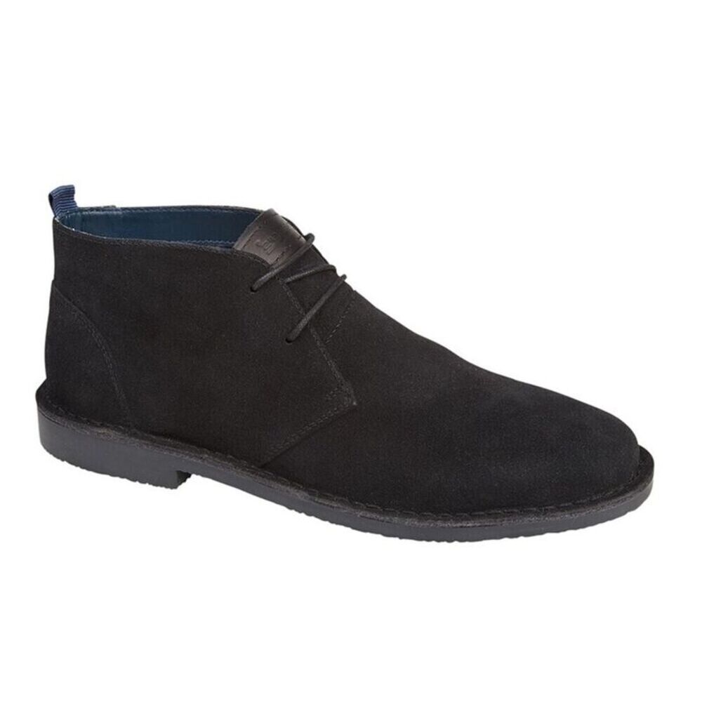 Roamers Mens Suede Desert Boots / Black